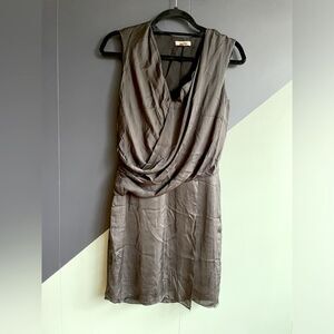 Helmut Helmut Lang dark grey sleeveless wrap front mini dress size XS